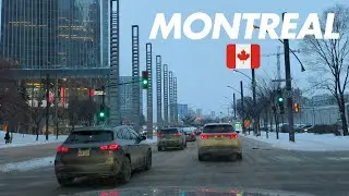 Winter Drive Through Downtown Montreal & Champlain Bridge to the South Shore | February 2026 Dashcam