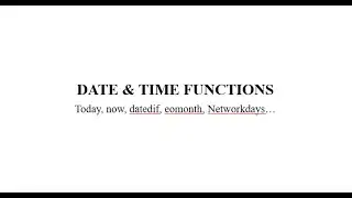 Date and Time function