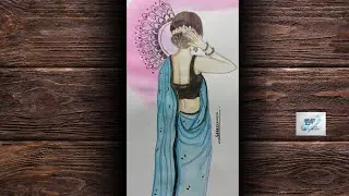How To Draw A Girl Backside Easy||Aesthetic Painting Tutorial