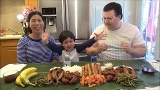 Boodle Fight| Eating Filipino Food | Filipino Food Mukbang