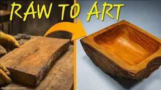 Turning Raw Wood Into a Rustic Bowl - No Music, Just Craft
