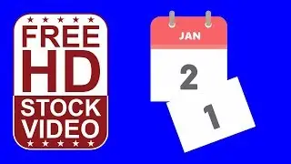 Free Stock Videos &ndash; cartoon style calendar January ripping pages on blue screen 2D animation