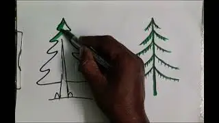 Easy Drawing Tutorial: 2 Deodar Trees Step by Step 🌲December 4, 2025