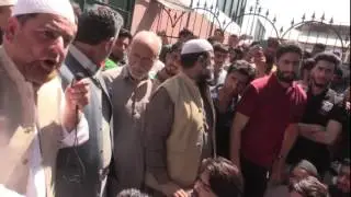 Protests in Hyderpora, Srinagar on Friday