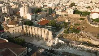 Hadrian's Library 4K drone / ἀ&kappa;&rho;ό&pi;&omicron;&lambda;&iota;&sigmaf;/ Athens Aerial