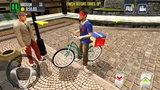 Pizza Delivery: Driving Simulator #1 - Fun Bicycle Riding Android Gameplay