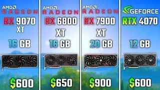 RX 9070 XT vs RX 6800 XT vs RX 7900 XT vs RTX 4070 | Test in 6 Games