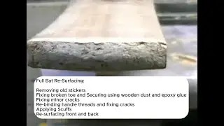 Full Cricket Bat Re-Surfacing | Toe and Handle Repair