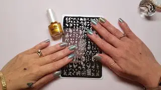 Clear Jelly Stamper plate + Born Pretty gold Stamping Polish▪︎Nail Stamping Art 4 accent nails 💅🏻