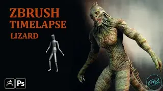 ZBRUSH TIMELAPSE _ LIZARD CREATURE ,