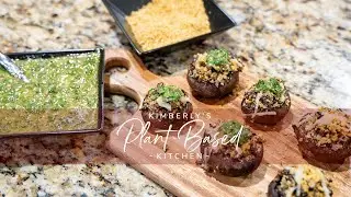 Foods For Inflammation Series! Garlic Parmesan Stuffed Mushrooms + Chimichurri Sauce