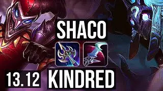 SHACO vs KINDRED (JNG) | 7/0/5, 2.9M mastery, 2700+ games, Godlike | KR Master | 13.12