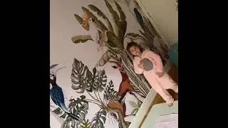 &Ccedil;ocuk odası duvar kağıdı uygulaması tek par&ccedil;a poster poster