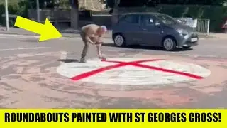 Roundabouts Painted with St George&rsquo;s Cross After Labour BAN Flags