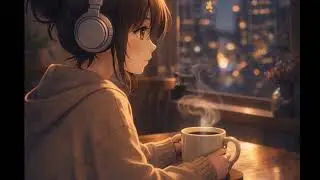 Rain on the Windows (1 Hour +) ⛈ Anime Girl Coffee Shop Ambience | Slow Brew Lofi Cafe Instrumental