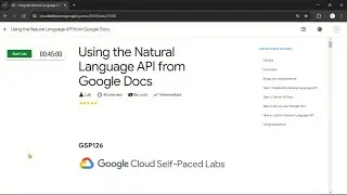 Using the Natural Language API from Google Docs | #qwiklabs | #GSP126