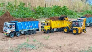 Jcb 5cx loading mud in Tata truck 2518 and Tata tipper truck | jcb cartoon