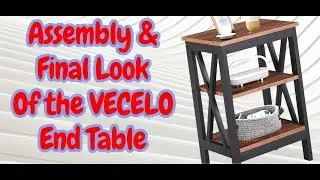 Assembly & Final look of VECELO End Table 🪵✨ | Rustic 3-Tier Side Table for Living Room & Bedroom