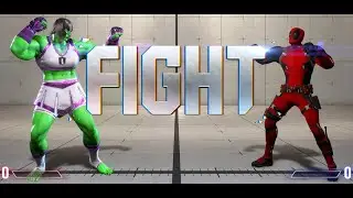 SF6 SHOZAN (Marisa She Hulk) vs Fuudo (Dee Jay Deadpool) Street Fighter 6 mods MARVEL Comics