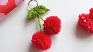Cherry Keychain with Yarn | Easy Yarn crafts | Yarn gift ideas | Yarn decor Ideas | Craftsbyanu