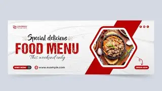 Food Facebook Cover Template Free Download | Culinary Food Menu Web Banner Vector