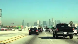 Northbound I-110 Harbor Freeway in Los Angeles, CA