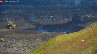 Jun 21, 2024: Dump Truck Mishap at North Berm that is Breached by Lava, Iceland