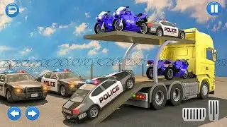 US Police Multi Level Car Transporter Truck: Sport Car Transport - Android Gameplay