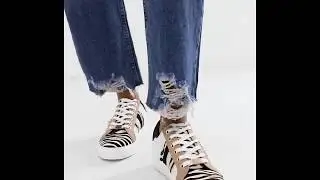 dekauf.gr - River Island lace up trainers with tiger detail in zebra print