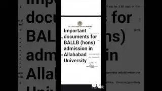 Important documents for BALLB admission in University of Allahabad
