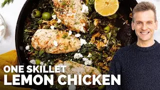 One Skillet Lemon Chicken with Orzo & Kale | Great weeknight meal recipe