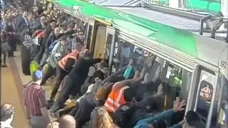 Train rescue: People power frees man trapped against platform at Perth's Stirling station