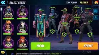 Minn Erva w/ Tech in Ult 6 Raids (Marvel Strike Force)