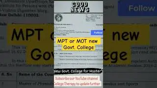 DU MPT and MOT New govt. college delhi #physiotherapy #mpt #college #govt