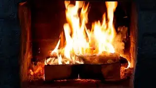 Fireplace with crackling and popping sounds