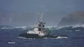Tugboat IBAIZABAL NUEVE in A Coruña bay [4K]