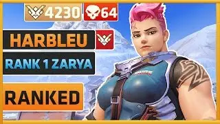 coL.harbleu Rank 9/Top 500 How to 1v6 With Zarya 61 Elims | Overwatch