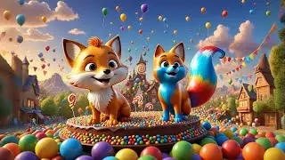 Four Candy Foxes Slide on Cake | Sweet Song for Kids | Nursery Rhymes and Baby Songs