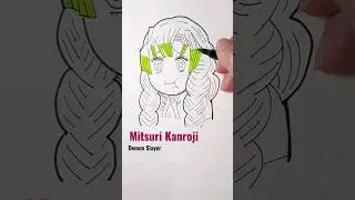 How to draw funny face Love Pillar (Mitsuri Kanroji 甘露寺蜜璃) from Kimetsu no Yaiba(Demon Slayer)
