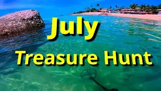 Underwater treasure beach hunt. July results of metal detecting.