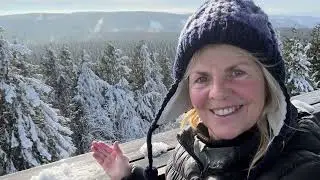Finsterbergturm, Finsterberg und Eisenbergrunde mit Ski, Schmiedefeld Skihang
