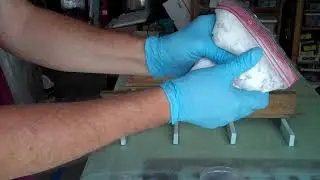 Mixing glass bead (micro-balloon)  epoxy paste in a bag