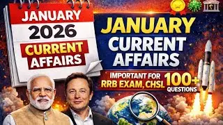 January 2026 🔴 current affairs questions 🔴 important questions for RRB NTPC, CHSL, MTS#monthly
