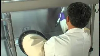 Routine cleaning of a Pharmagard Isolator