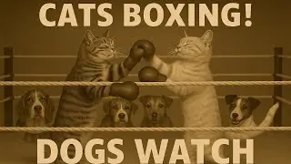Cats BOXING! Dogs Watch Ringside (1930s Newsreel) 🥊😹🐶