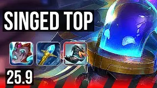 SINGED vs DR. MUNDO (TOP) | Rank 8 Singed, 1400+ games | KR Master | 25.9