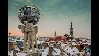 Relax music with views of beautiful Riga, Latvia