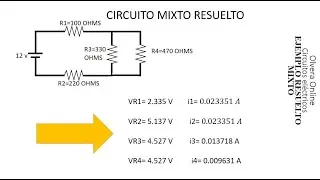 EJEMPLO CIRCUITO ELECTRICO MIXTO RESUELTO PASO A PASO
