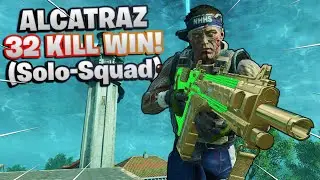 32 KILL SOLO-SQUAD ALCATRAZ WIN! Hit The NASTIEST Tomahawk! | CoD Blackout