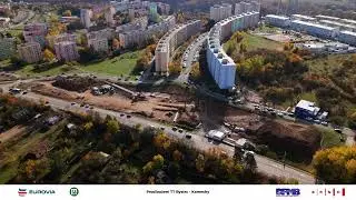 Prodloužení tramvajové trati Bystrc – Kamechy, časosběrné záběry září a říjen 2025